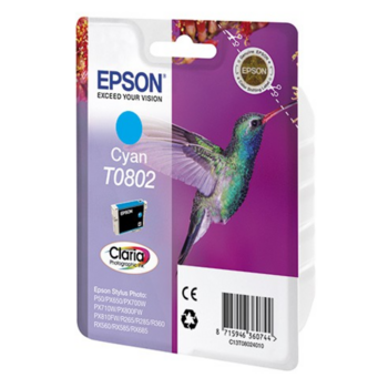 Расходные материалы EPSON C13T08024011/4010/4021 T0802 Картридж голубой, стандартной емкости P50/PX660 (cons ink)