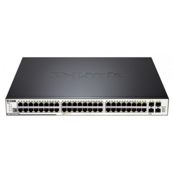 Коммутатор Коммутатор/ DGS-3120-48PC/B1ASI,DGS-3120-48PC/*SI Managed L2+ Stackable Switch 44x1000Base-T PoE, 2x10GBase-CX4, 4xCombo 1000Base-T PoE/SFP, PoE Budget 370W (740 760 W with DPS-700), CLI, RJ45 Console, RPS, SD Card slot, w/o CX4 cable, Standard