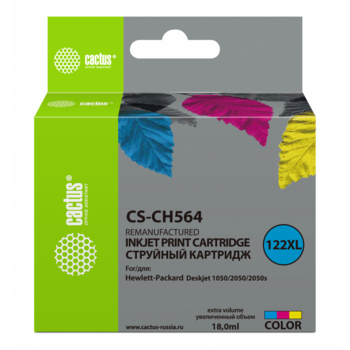 Картридж струйный Cactus CS-CH564 многоцветный для №122XL DeskJet 1050/2050/2050s (18ml)