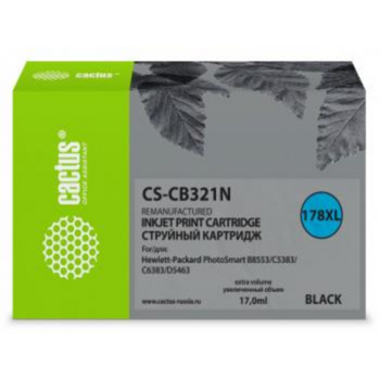 Картридж струйный Cactus CS-CB321N(CS-CB321) №178XL черный (21.6мл) для HP PS B8553/C5383/C6383/D5463