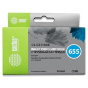 Картридж струйный Cactus CS-CZ110AE №655 голубой (14.6мл) для HP DJ IA 3525/5525/4525