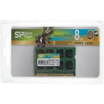Модуль памяти Silicon Power DDR3 SODIMM 8GB SP008GBSTU160N02 PC3-12800, 1600MHz
