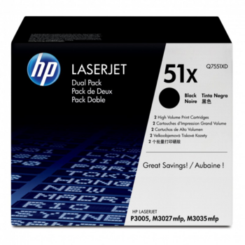 HP Q7551XD Картридж ,Black{LaserJet P3005/M3027mfp/M3035mfp, Black, 2-pack, (2 x 13000стр.)}