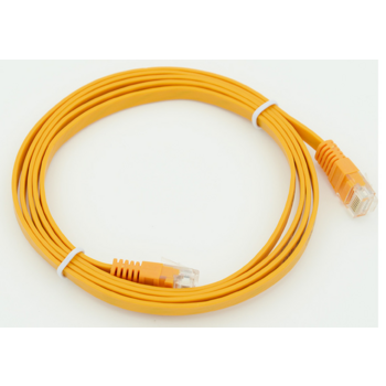 Патч-корд Flat cat5E molded 1.5м желтый RJ-45 (m)-RJ-45 (m)