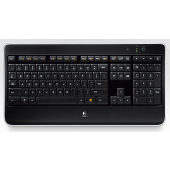Клавиатура беспроводная Logitech K800 [920-002395] черная, с подсветкой, приемник Unifying, встроенная перезаряжаемая батарея, (020313)
