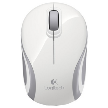 Мышь Logitech Mini M187 белый/серый оптическая (1000dpi) беспроводная USB для ноутбука (2but)