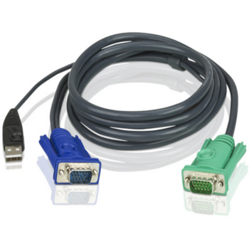 Кабель KVM USB(тип А Male)+HDB15(Male) <-> SPHD15(Male) 1,2м., черный/ATEN Кабель KVM USB(тип А Male)+HDB15(Male) <-> SPHD15(Male) 1,2м., черный/ATEN/ CABLE HD15M/USB A(M)--SPHD15M, 1.2M