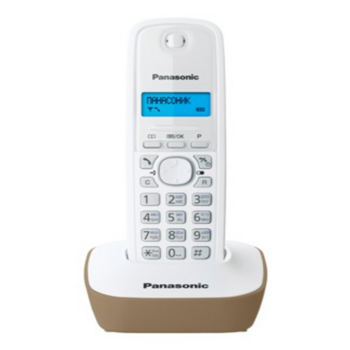 Беспроводной телефон DECT Panasonic Беспроводной телефон DECT Panasonic/ Монохромный, АОН, бело-бежевый