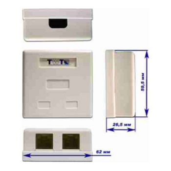 Розетка Lanmaster TWT-SM2-4512-WH настен.RJ45+RJ12 1 кат.5E UTP бел. (упак.:1шт)